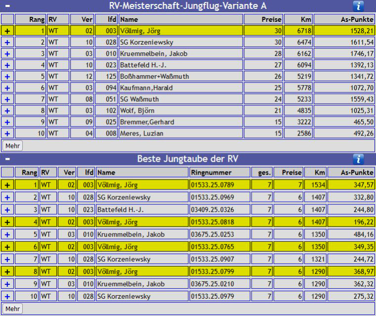 RV Jungtaubenmeisterschaft 2025